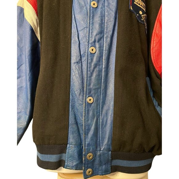 G-III Sports Carl Banks XL New York Giants Leather Quarterback Varsity Jacket VT - Picture 6 of 15